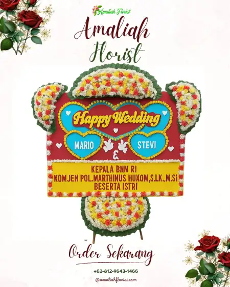 Papan Bunga Pernikahan Bategede